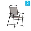 Flash Furniture Brown Folding Sling Patio Chairs with Armrests, 2PK 2-GM-SC098-BR-GG